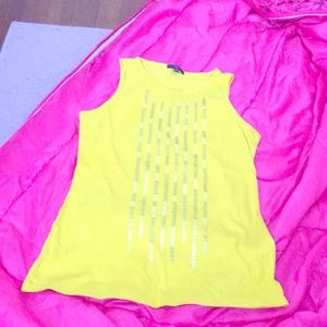 Gap yellow sequined tank top